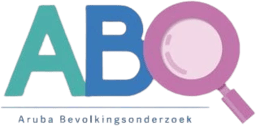ABO - Aruba Bevolkingsonderzoek logo featuring the letters A, B, O with a magnifying glass